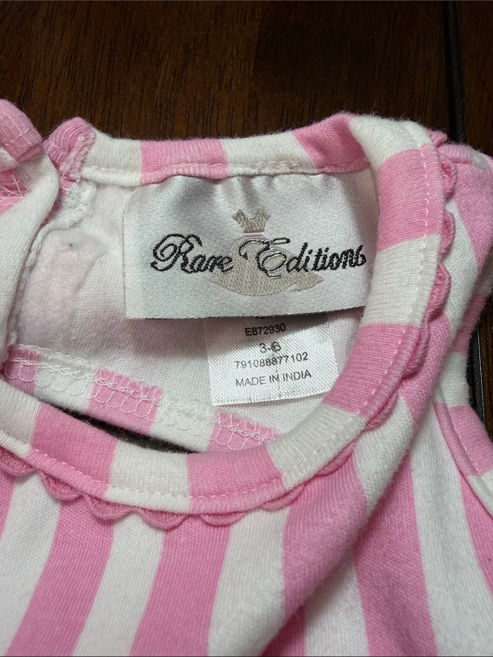 Rare Editions Pink & White Striped Ruffle Top with Polka Dot Pants